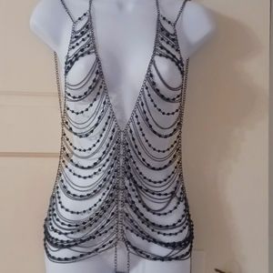 Coachella Bound Beaded Chain Vest